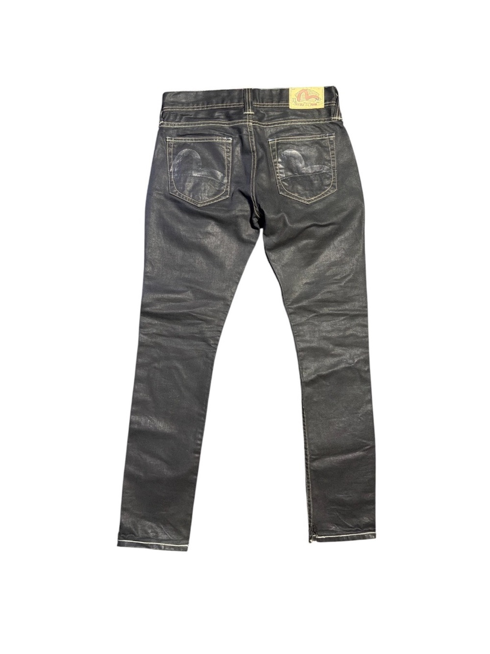 Evisu x Puma Waxed Denim Jeans Men’s 28 Black Coated Rare Collaboration